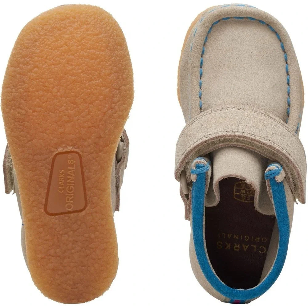CLARKS New Wallabee Bootie US 6.5W Big Kid Sand Comb LEATHER Toddler Shoes Suede